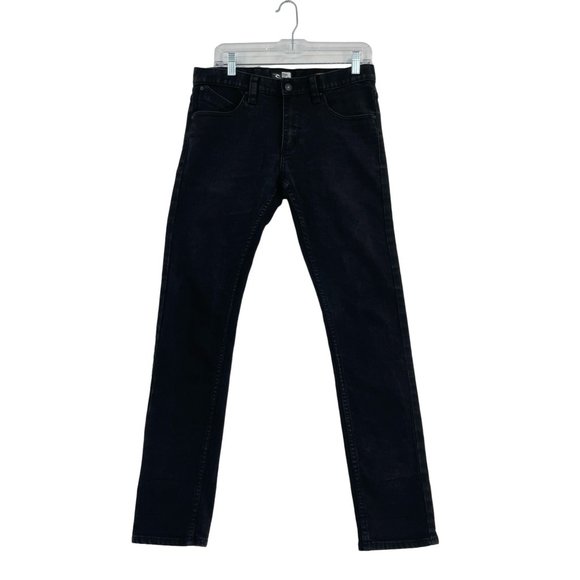 Rip‎ Curl Slim Fit Jeans Men's Size 32x32 Black Dark Wash Denim Stretch - Picture 1 of 8